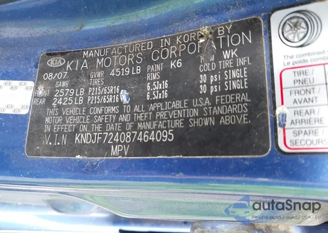 2008 Kia Sportage Lx from USA, damaged, VIN KNDJF724087464095